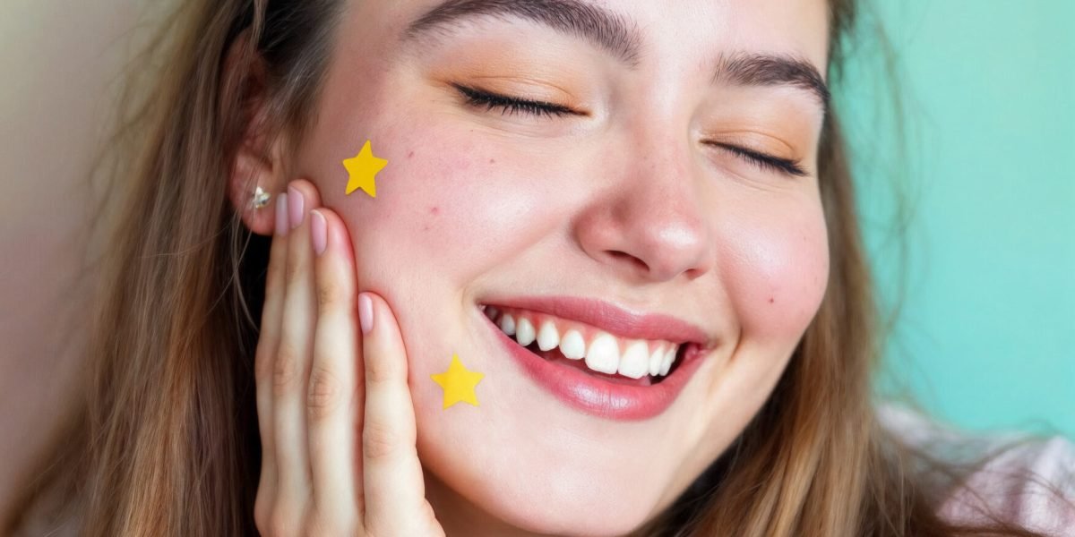 retrato-de-mulher-usando-manchas-de-espinhas-iniciais